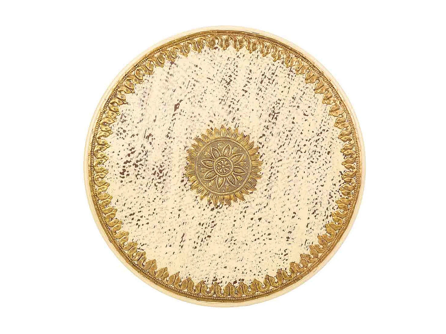 Tavolino in legno e metallo avorio 45x45x52h