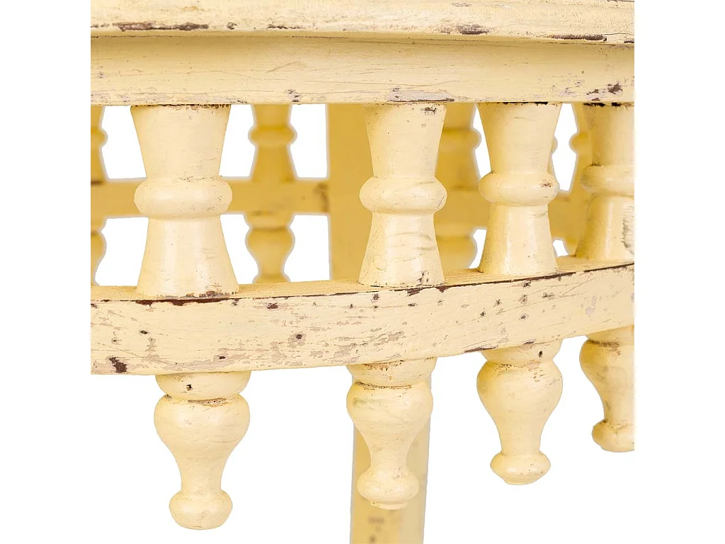 Tavolino in legno e metallo avorio 45x45x52h