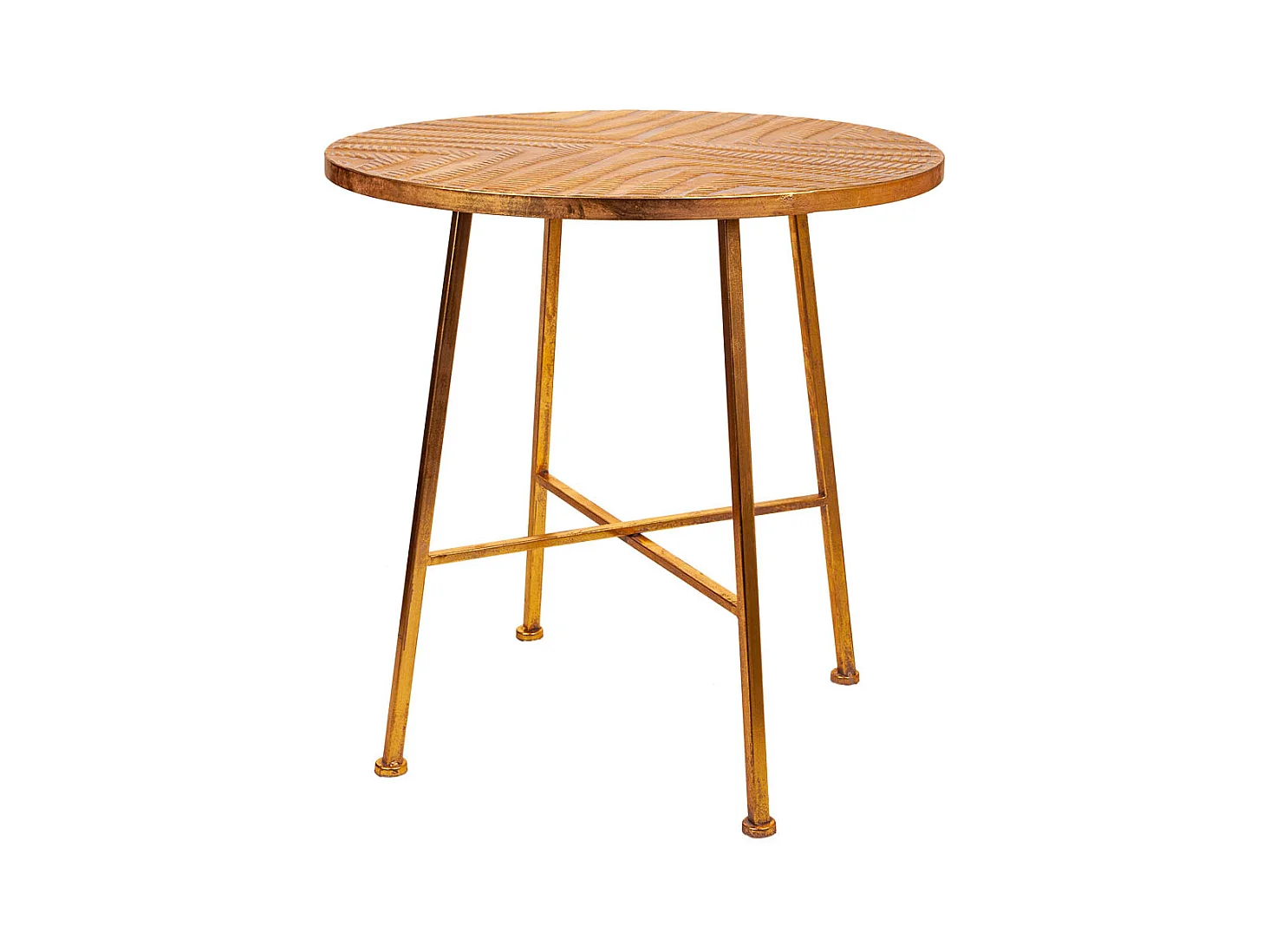 Mesa de centro de metal dorado 60x60x60.5