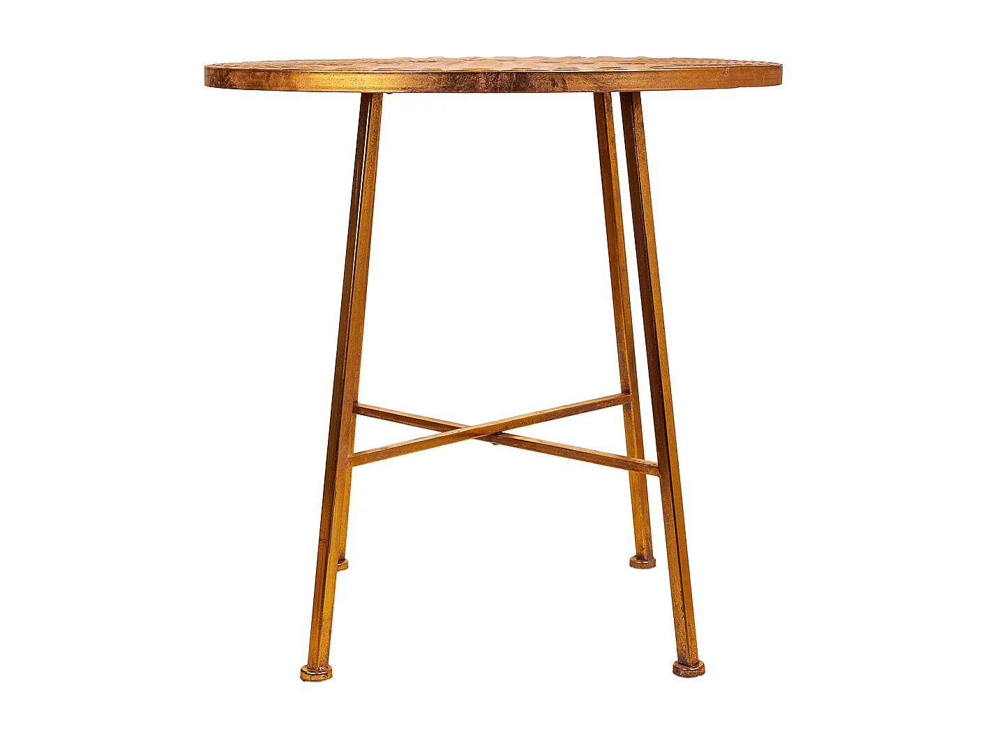 Mesa de centro de metal dourado 60x60x60,5