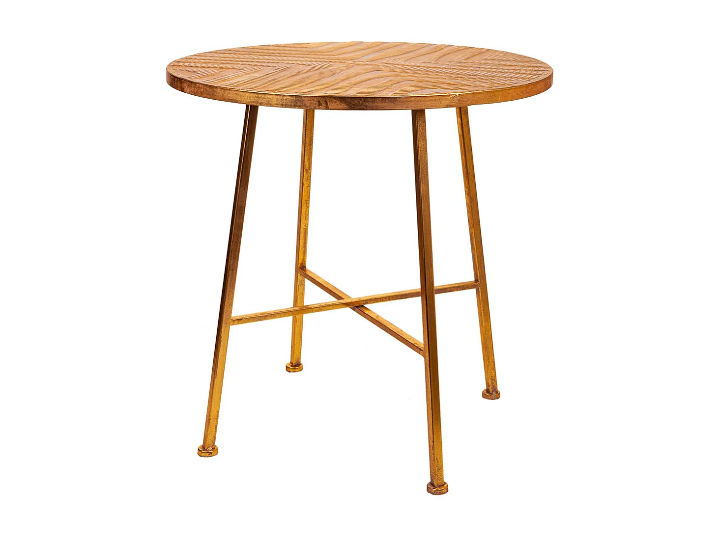 Mesa de centro de metal dourado 60x60x60,5