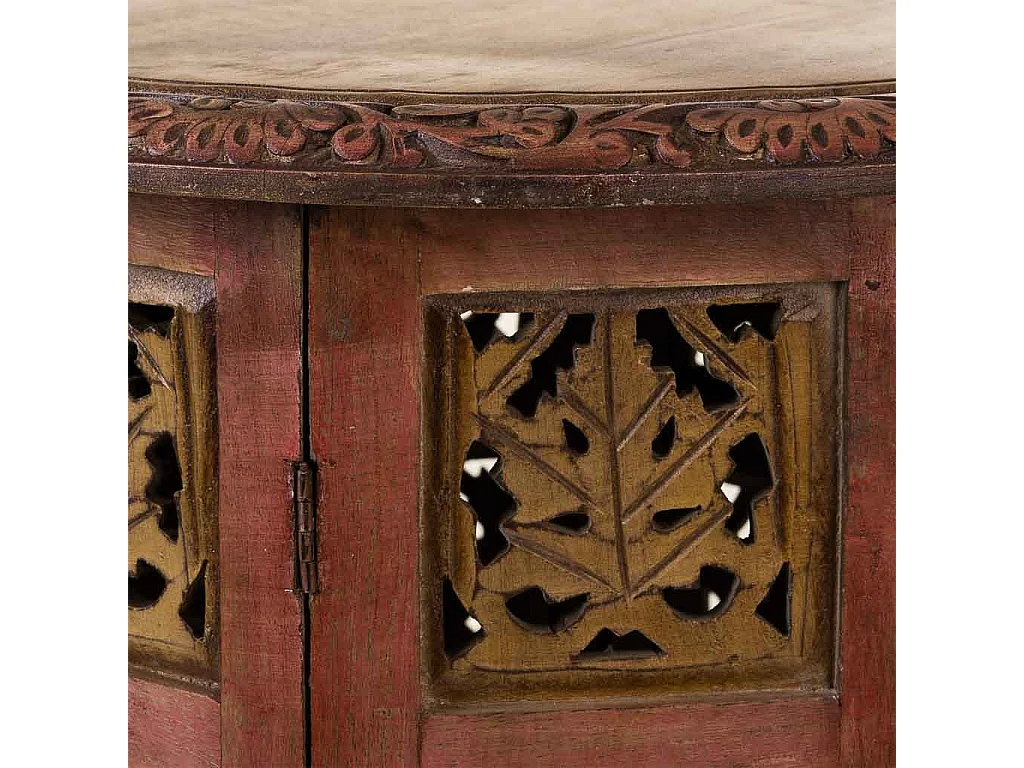 Mesa de centro artesanal de madeira marrom 45x45x45