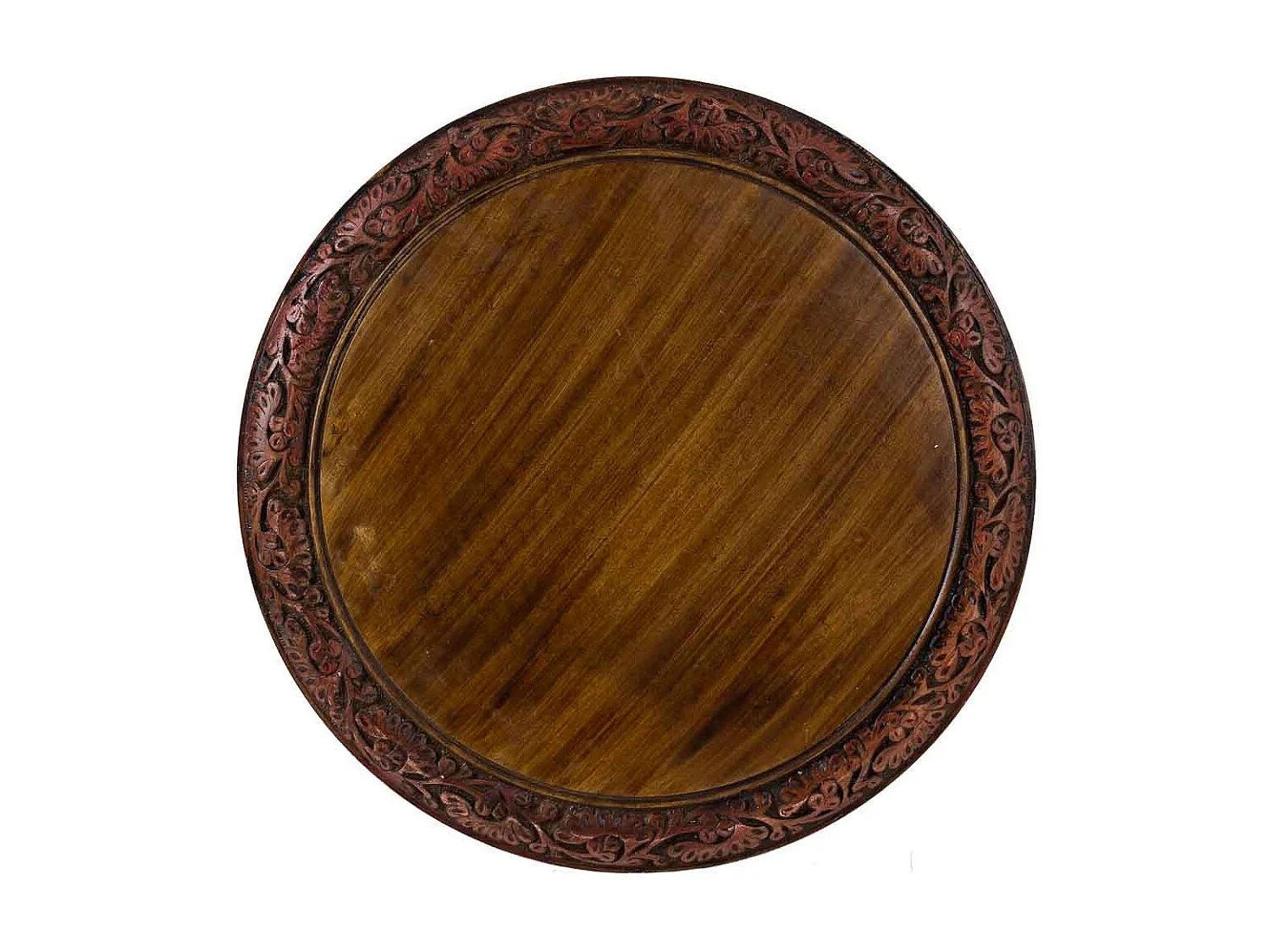 Mesa de centro artesanal de madeira marrom 45x45x45