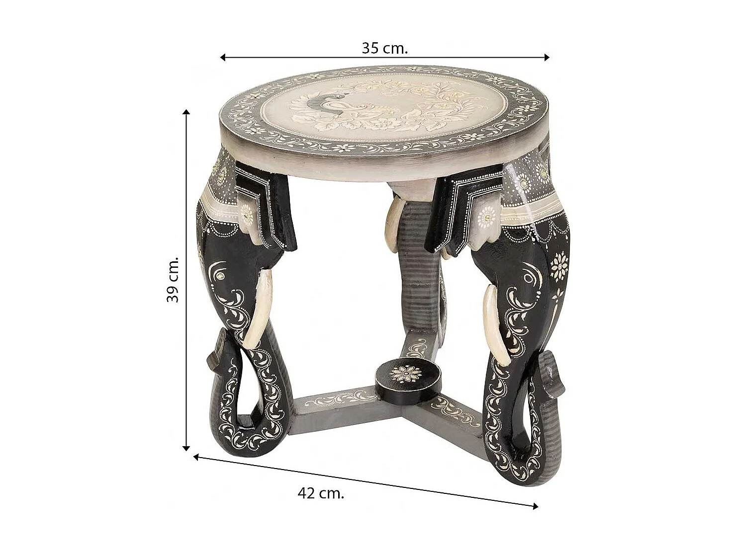 Mesa de centro de madeira cinza 42x35x39