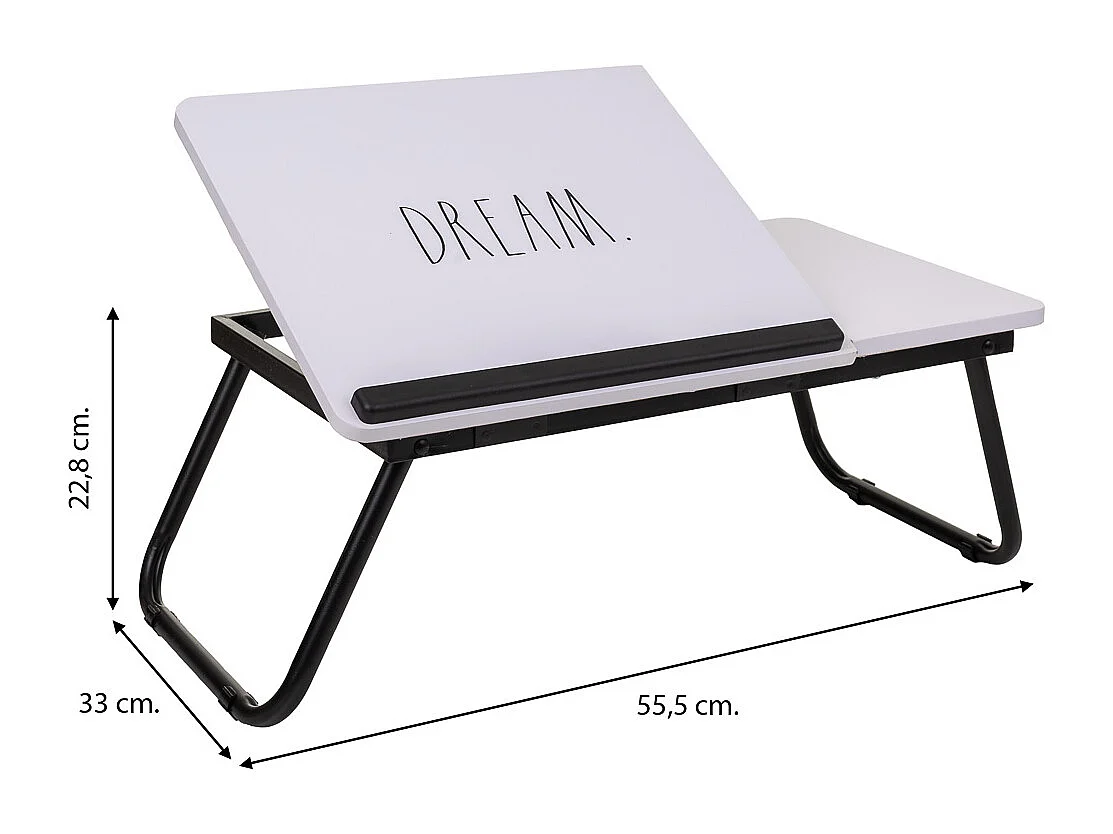 Tavolo scrivania pieghevole bianco 61x35,5x20h
