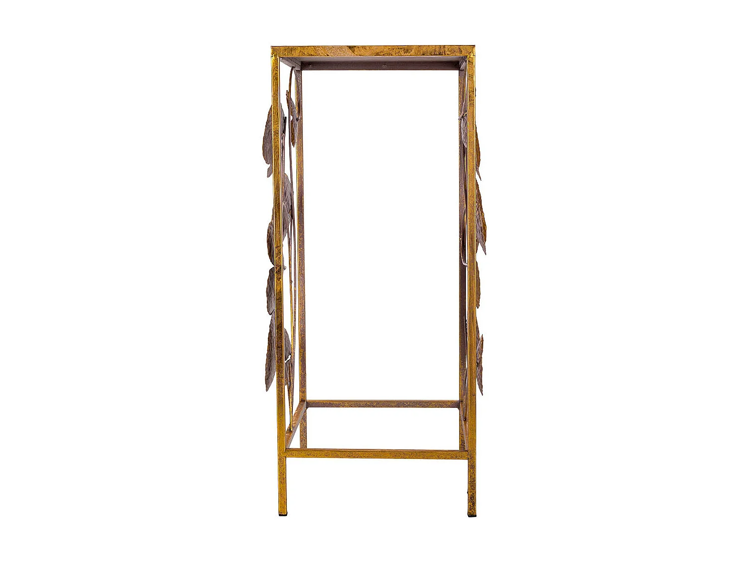 Mesa de canto em metal dourado 28x28x66