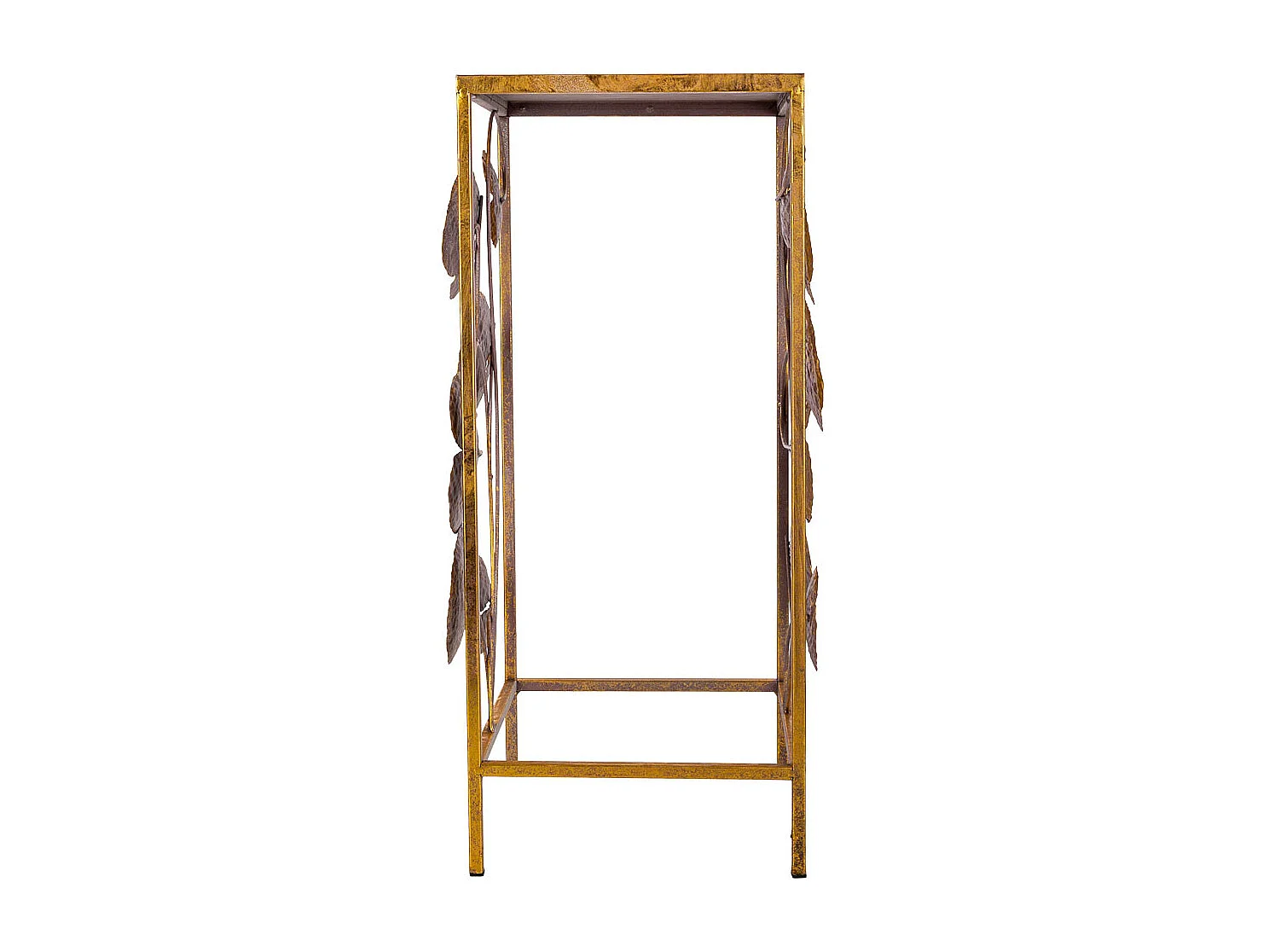 Mesa de canto em metal dourado 28x28x66