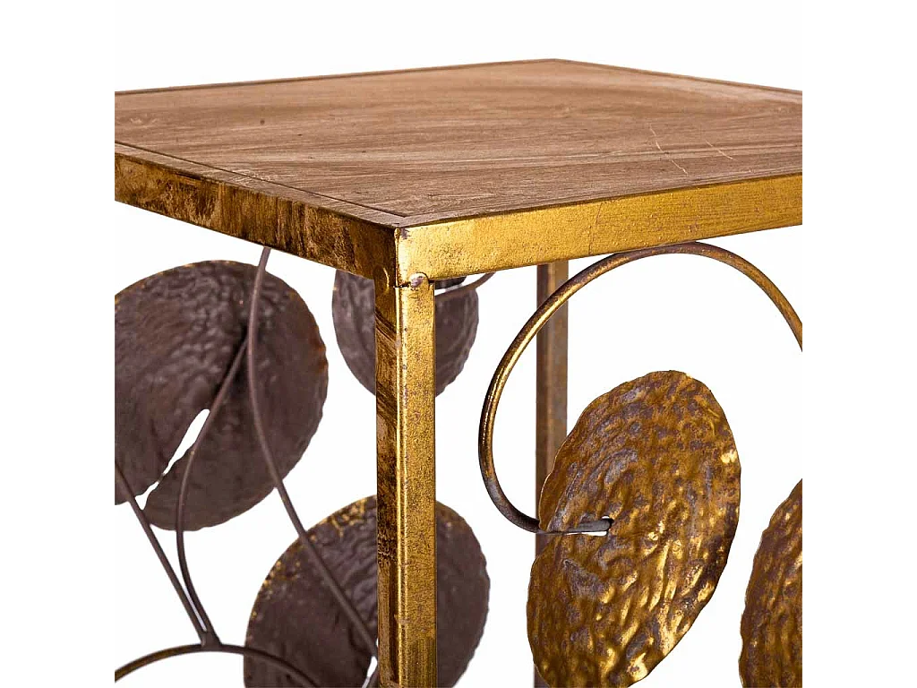 Mesa de canto em metal dourado 28x28x66