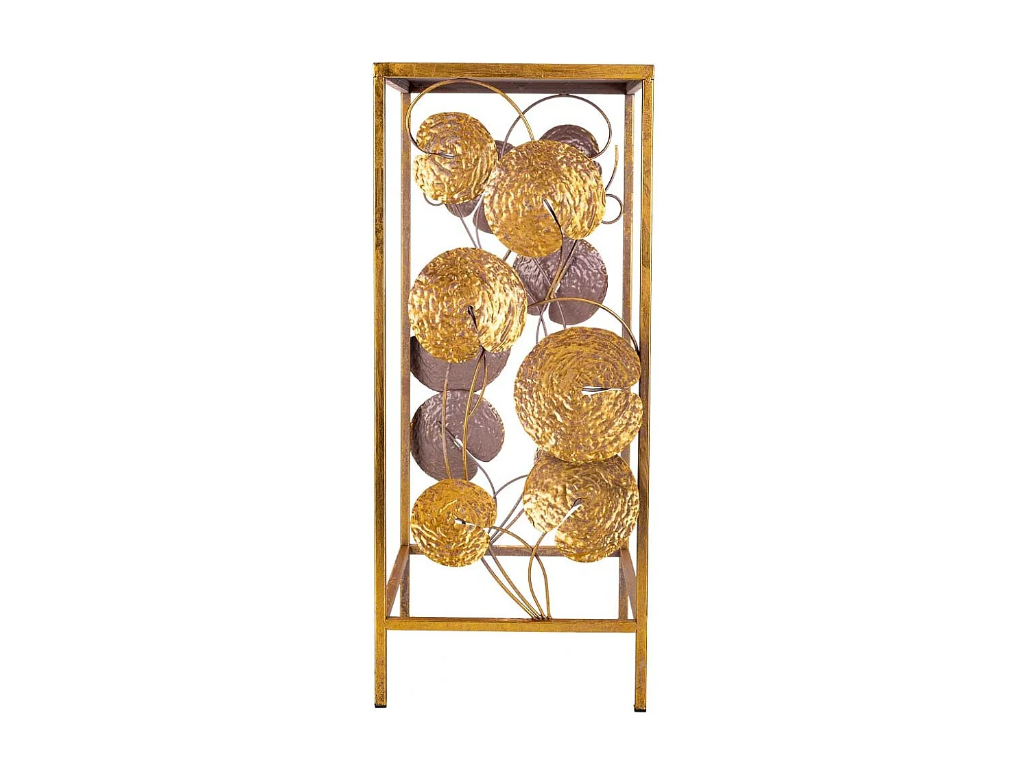 Mesa de canto em metal dourado 28x28x66