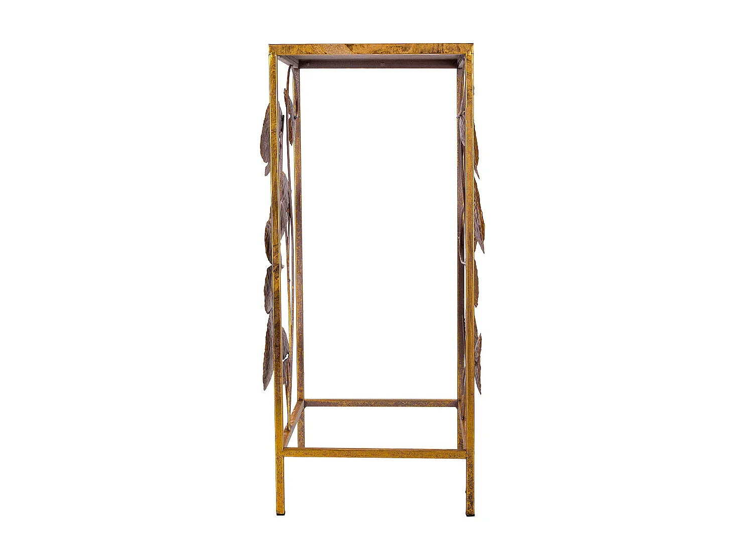 Mesa de canto em metal dourado 28x28x66