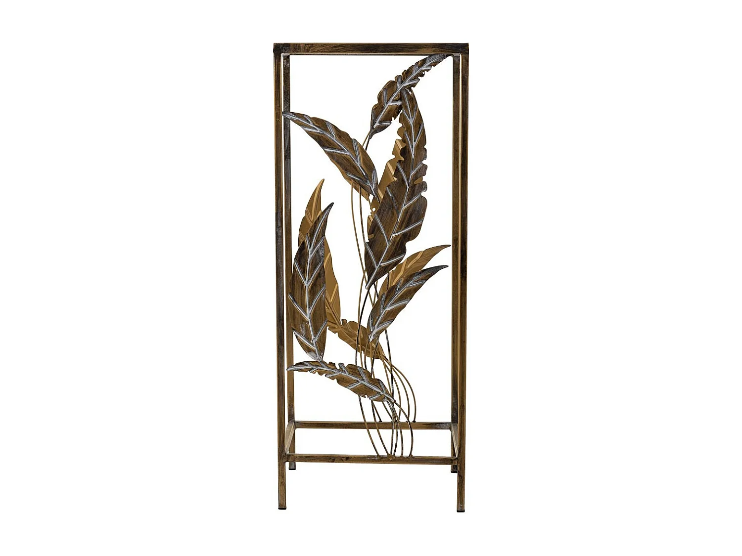 Tavolino angolare in metallo dorato 28x28x69h