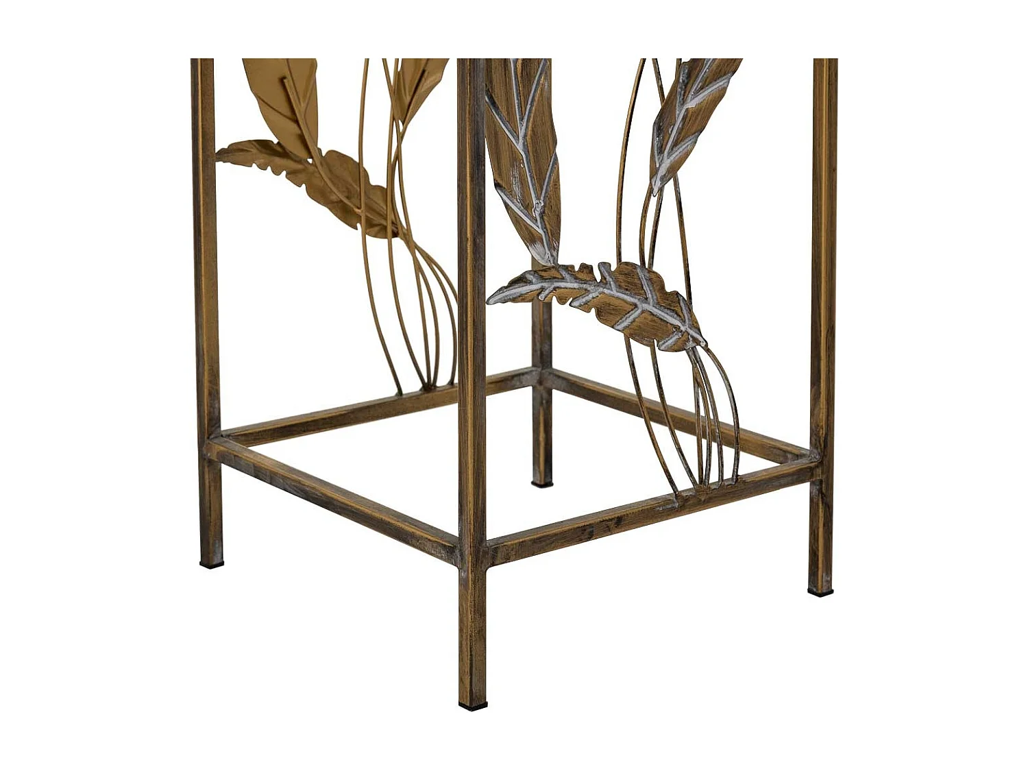 Eckiger Tisch aus Metall, 28x28x69 cm, goldfarben