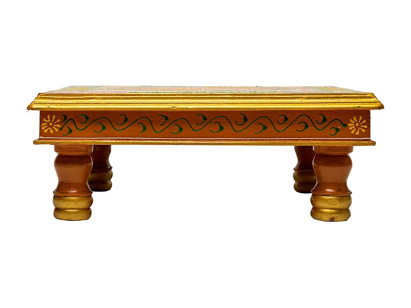 Handbemalter Holz-Beistelltisch 38x38x14h cm