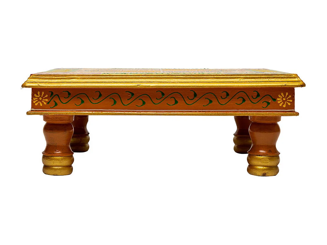 Handbemalter Holz-Beistelltisch 38x38x14h cm