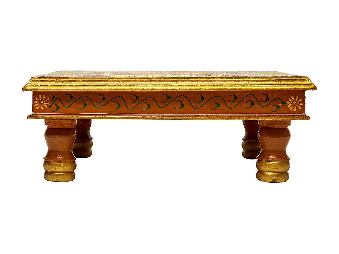 Handbemalter Holz-Beistelltisch 38x38x14h cm