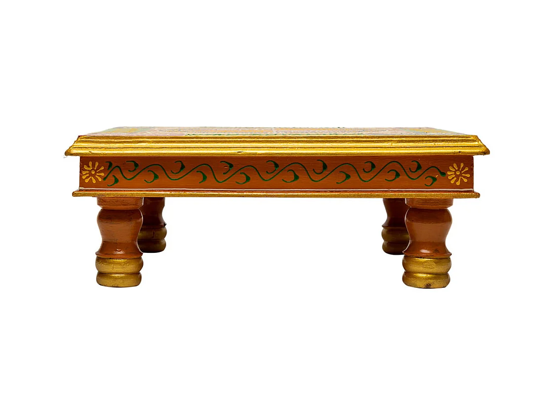 Table d'appoint en bois peinte à la main 38x38x14h