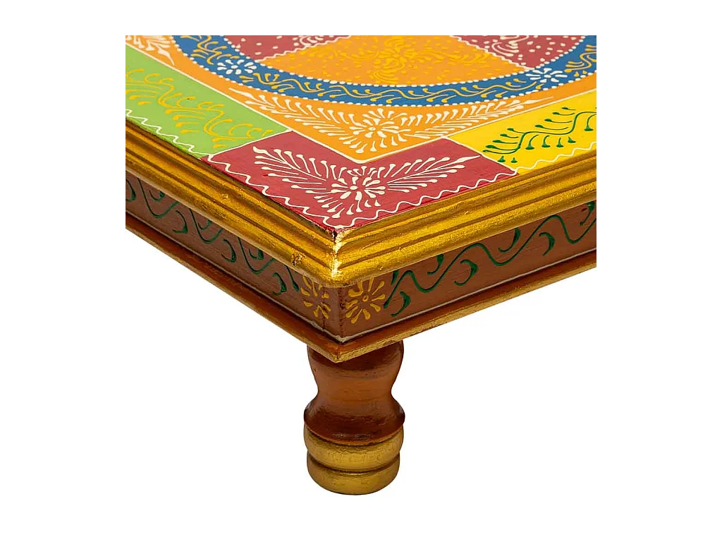Tavolino in legno dipinto a mano 38x38x14h