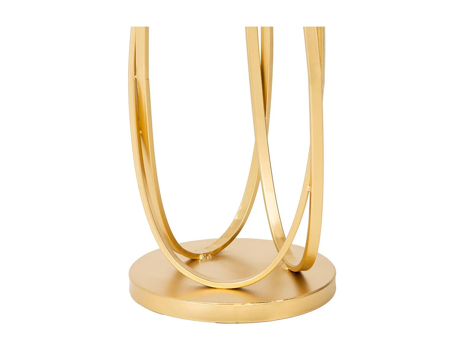 Mesa lateral de metal dourado com superfície de vidro d35,5x61