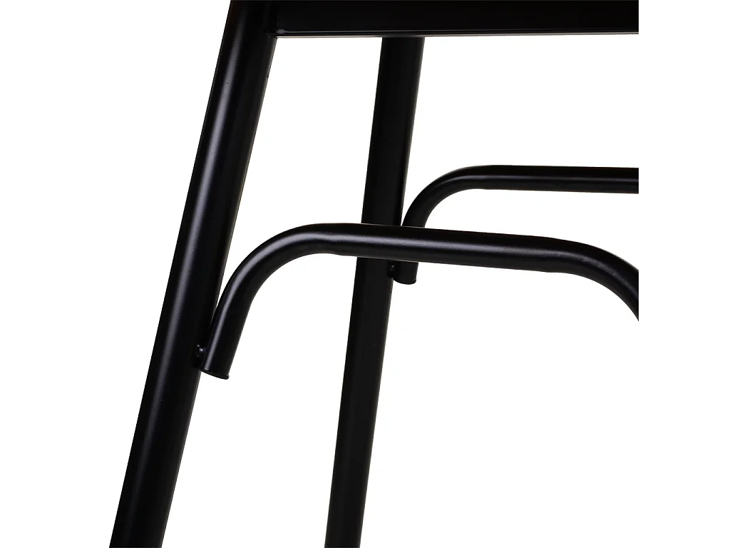 Table haute ronde en métal et bois gris 76x76x105h