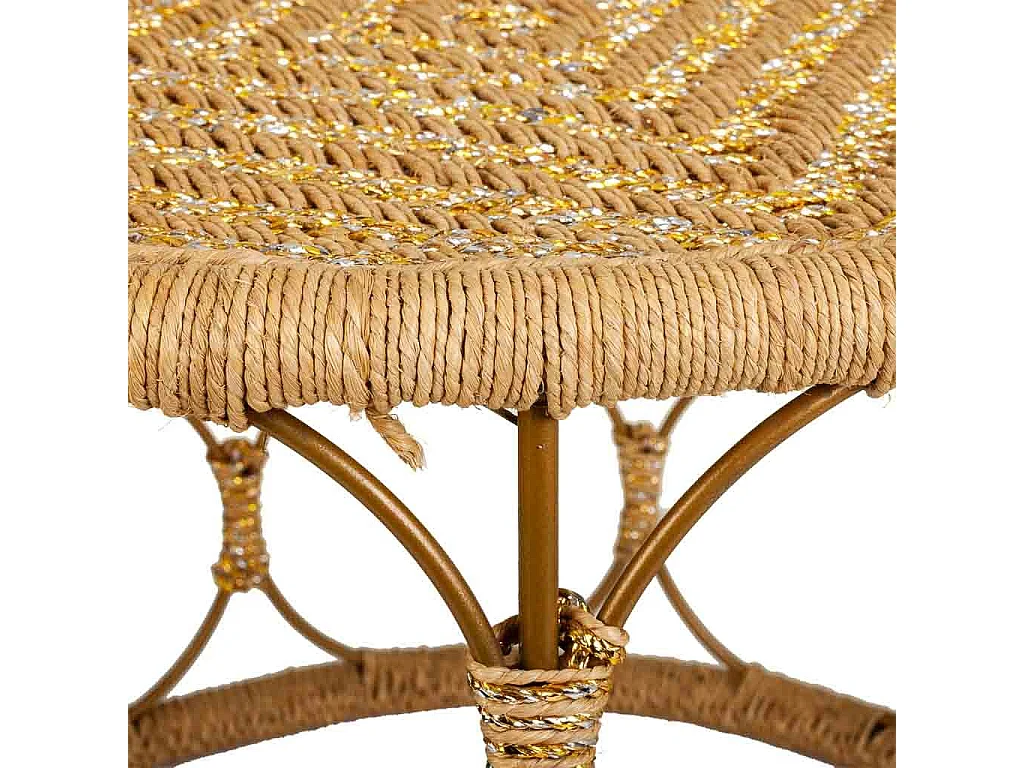 Mesa de centro em corda trançada 60x60x40