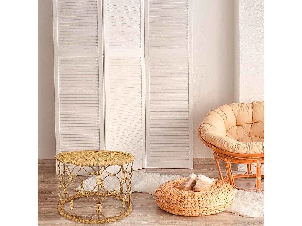 Tavolino in corda intrecciata 60x60x40h