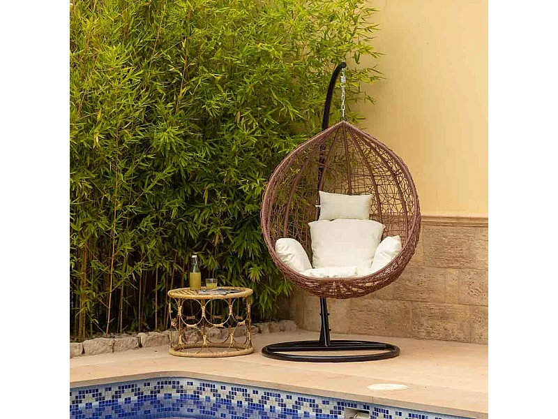 Tavolino in corda intrecciata 60x60x40h