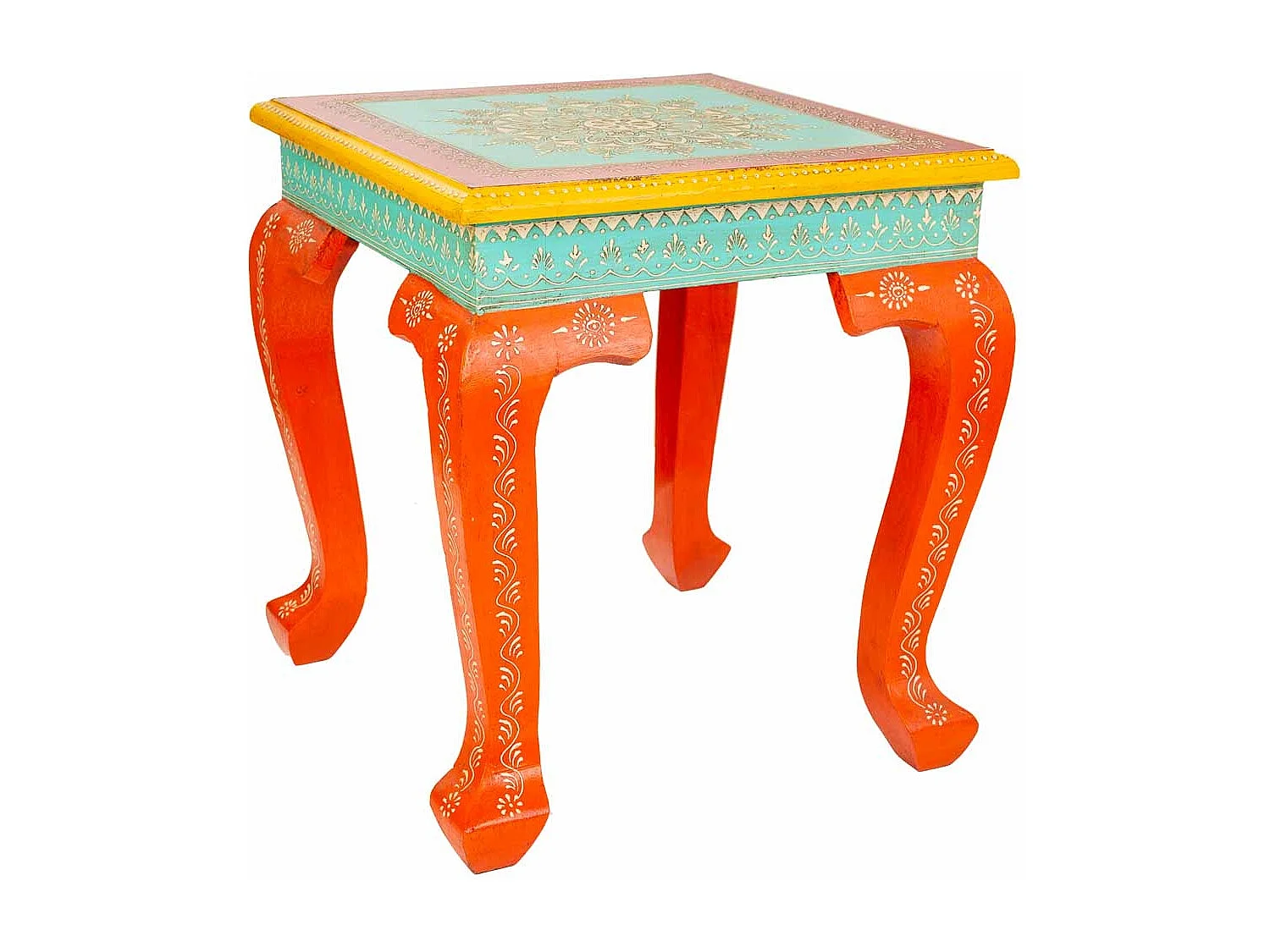 Mesa de centro de madeira vermelha 38x38x45