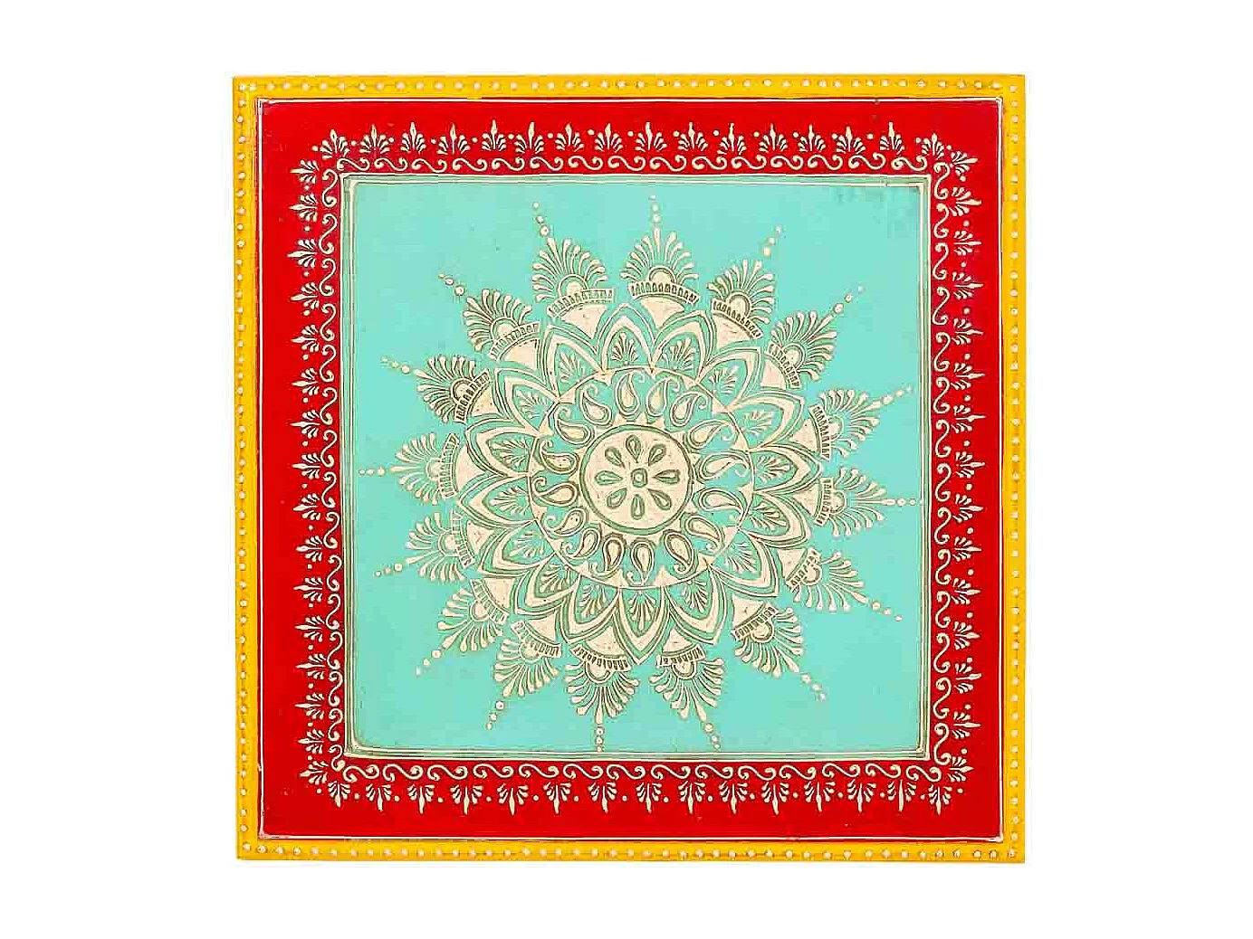 Mesa de centro de madeira vermelha 38x38x45