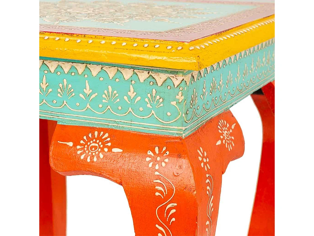 Mesa de centro de madeira vermelha 38x38x45