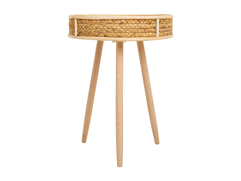 Set 3 mesas esquineras de bambú y madera marrones