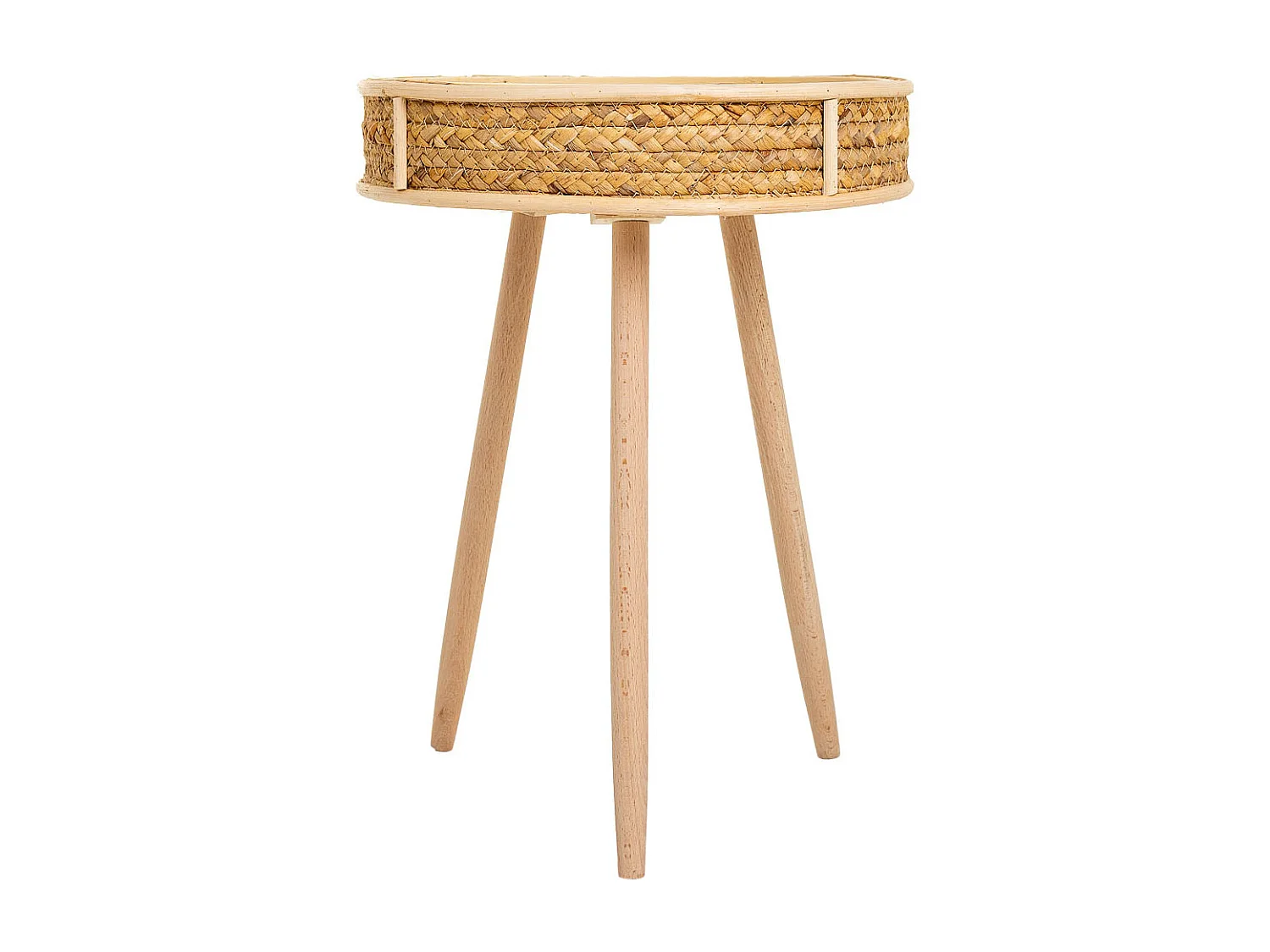 Set 3 mesas esquineras de bambú y madera marrones