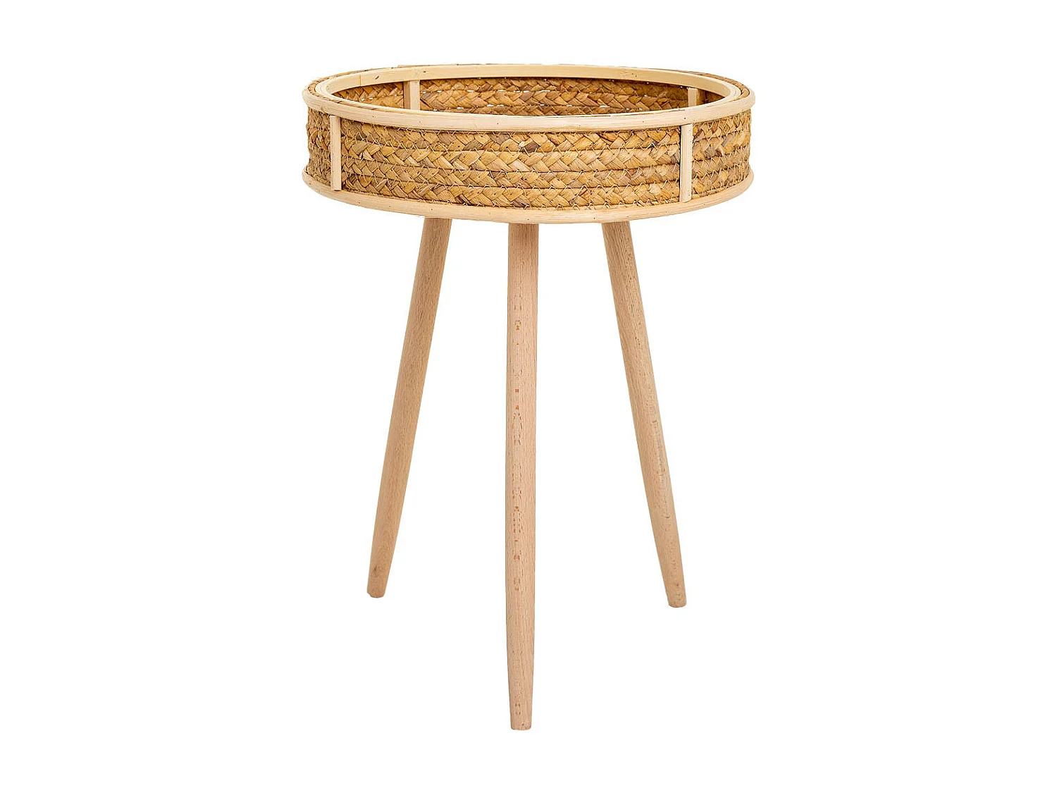 Set 3 mesas esquineras de bambú y madera marrones