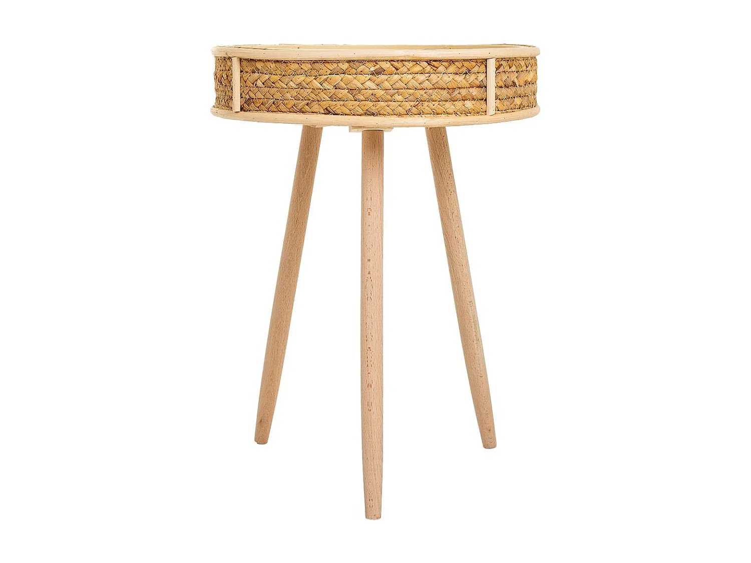 Set 3 mesas esquineras de bambú y madera marrones