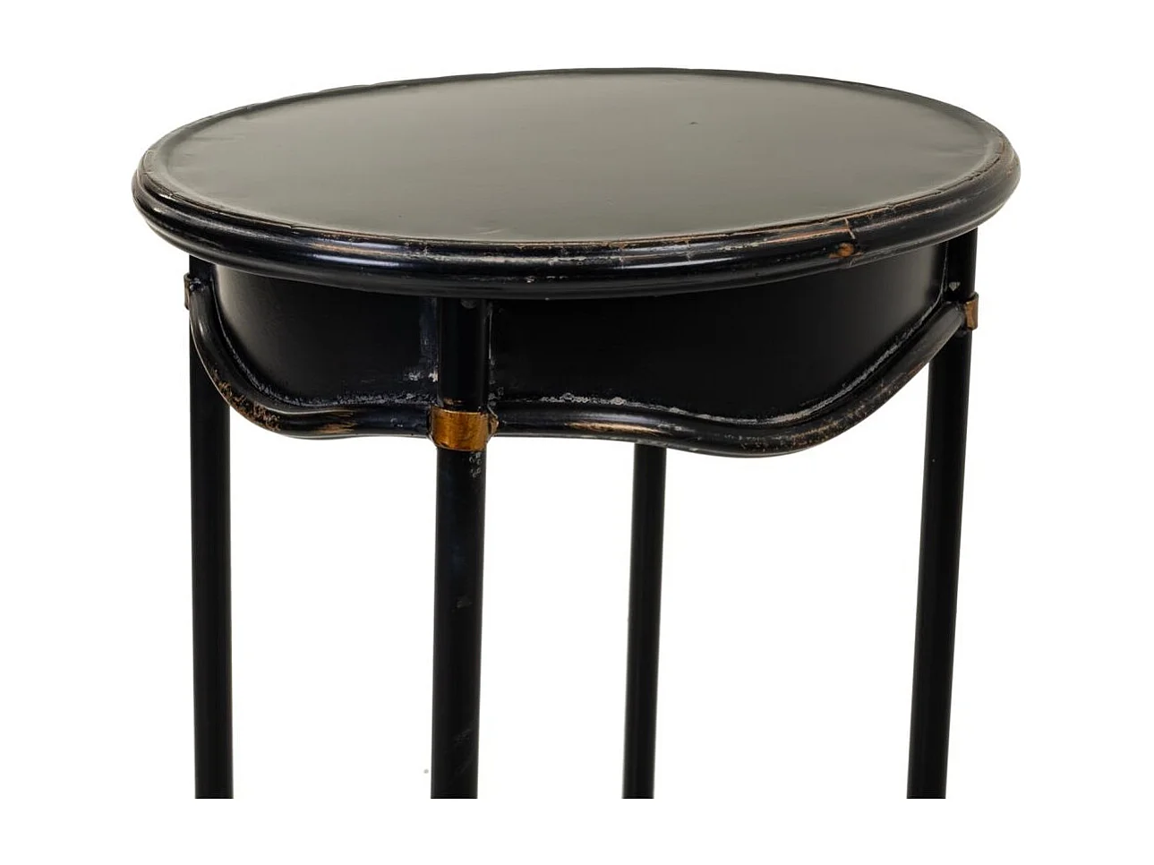 Set mit 2 Tischen aus schwarzem Metall