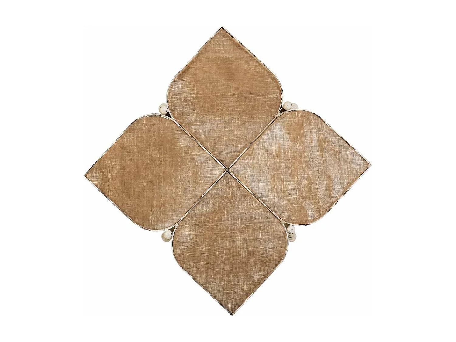 Couchtisch aus weißem Holz und Metall, 48 x 48 x 66,5 h cm