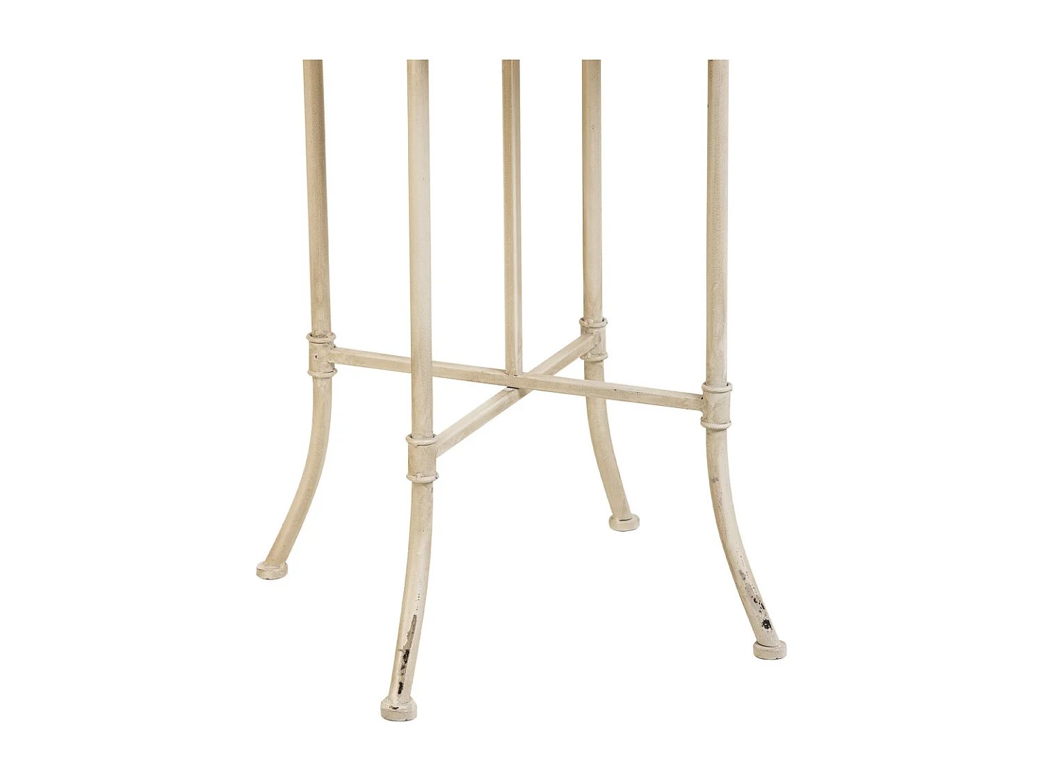 Tavolino in legno bianco e metallo 48x48x66,5h