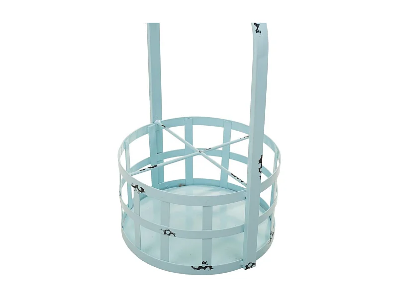 Table casier à bouteilles en métal bleu 42x42x60h