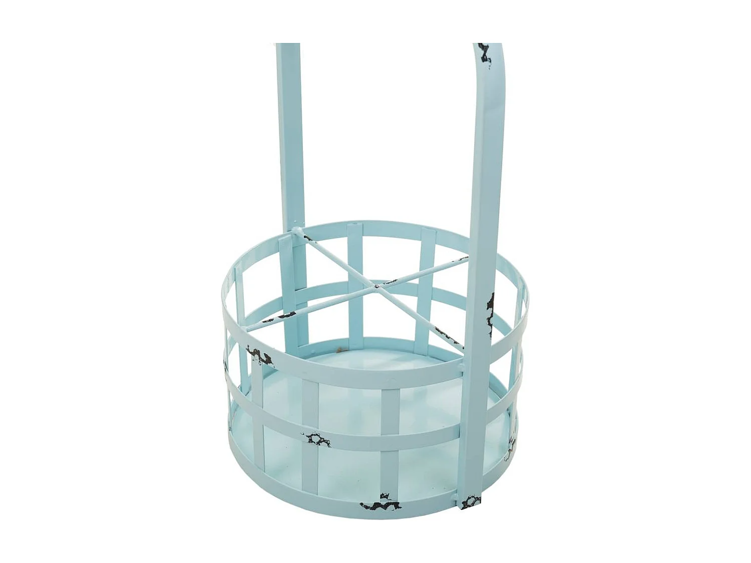 Tavolo portabottiglie in metallo blu 42x42x60h