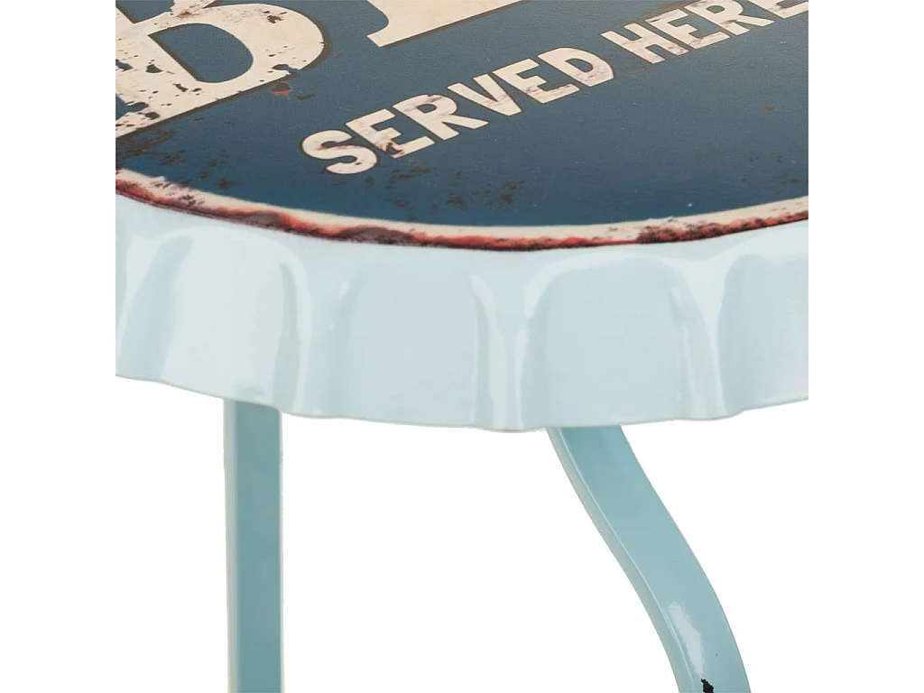 Tavolo portabottiglie in metallo blu 42x42x60h