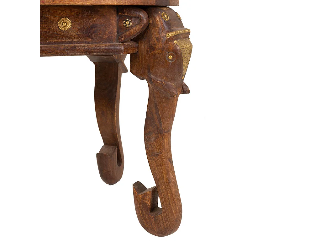 Mesa de centro de madera y metal marrón 52x52x40