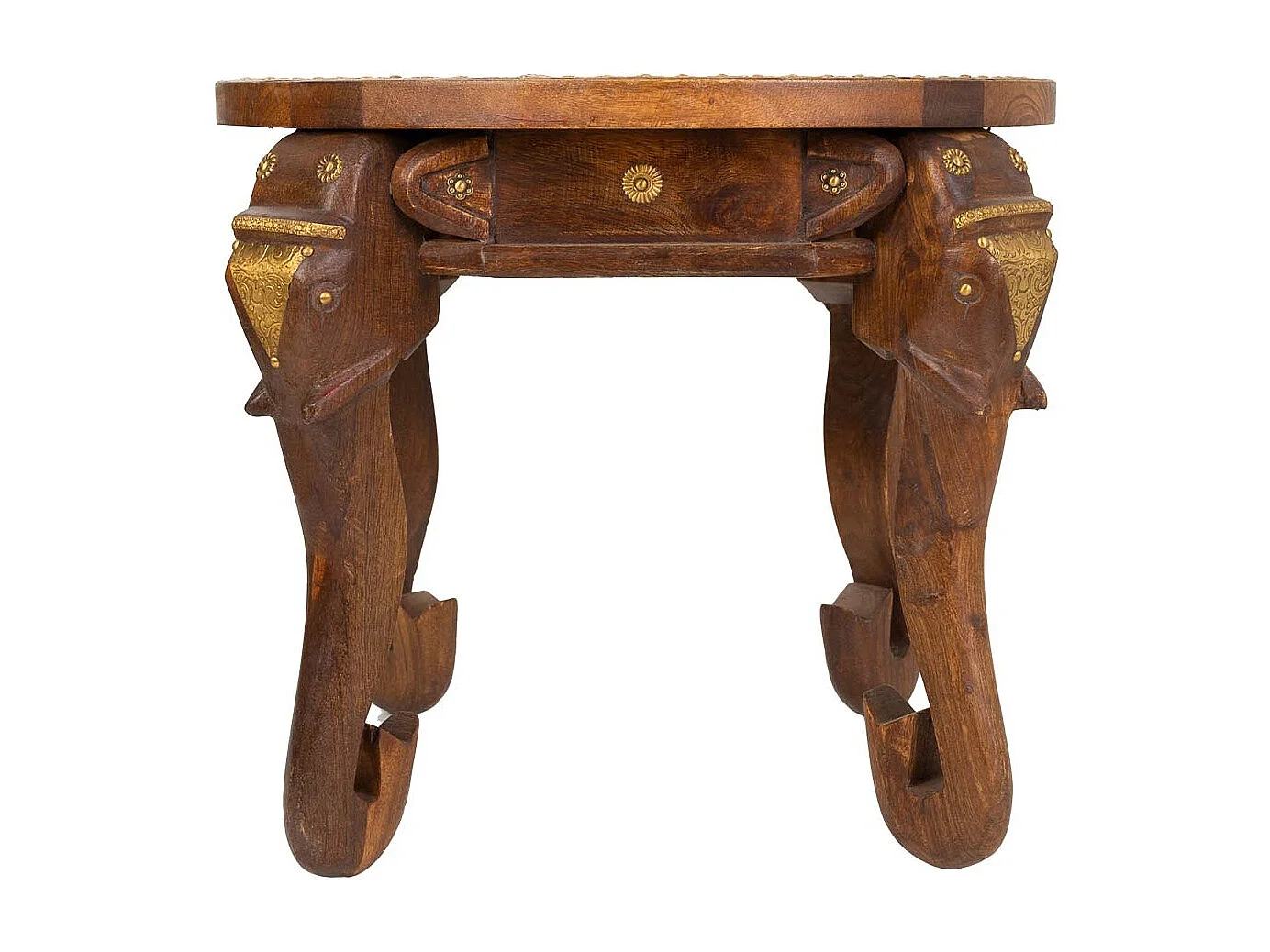 Mesa de centro de madeira e metal marrom 52x52x40