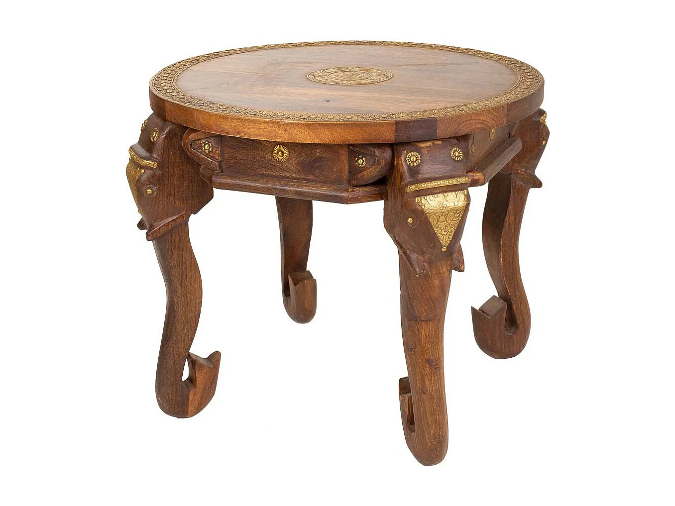 Mesa de centro de madeira e metal marrom 52x52x40