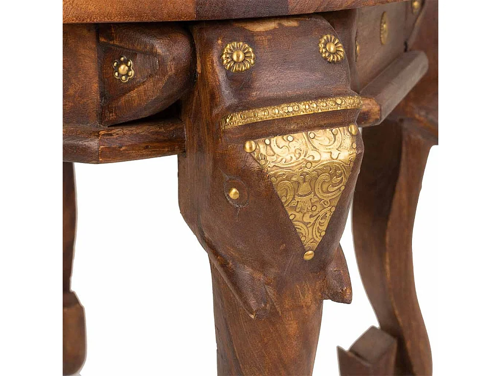 Mesa de centro de madeira e metal marrom 52x52x40