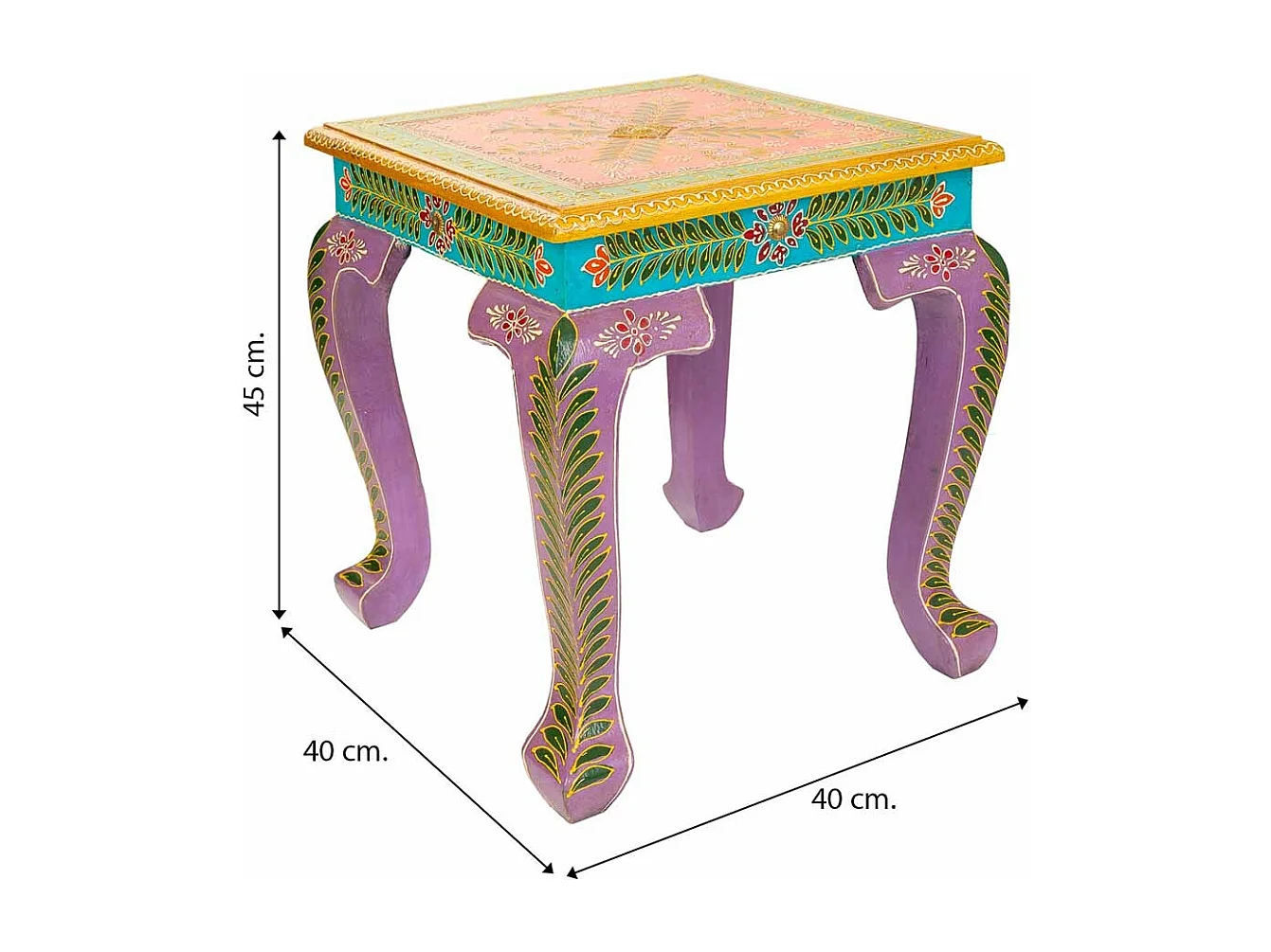 Mesa de centro de madeira marrom 40x40x45