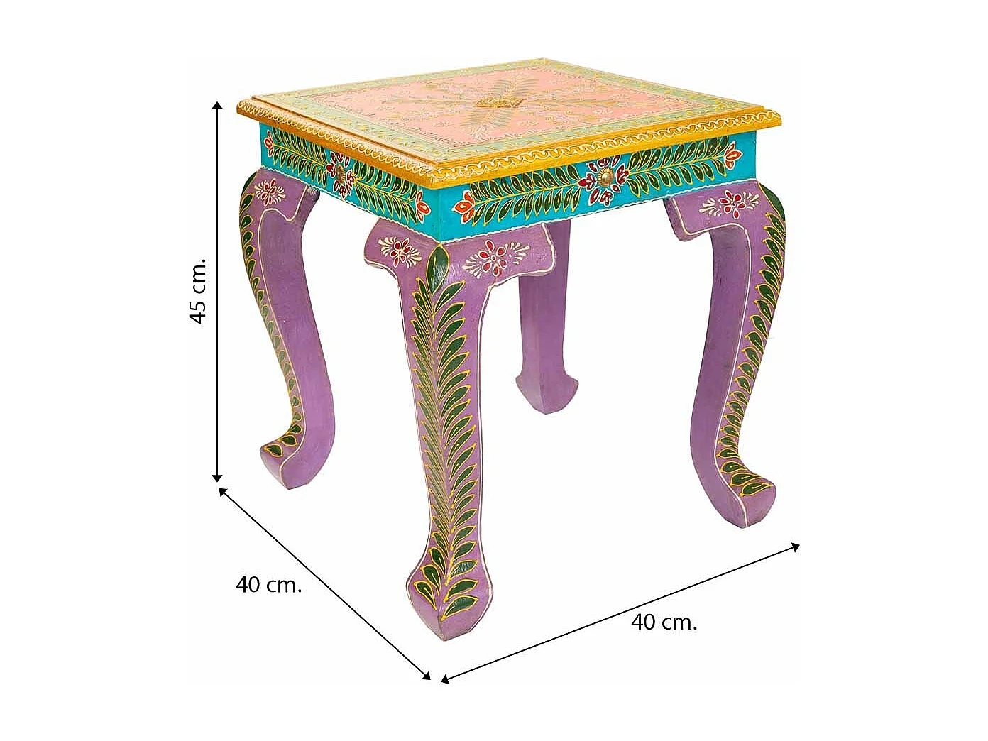 Mesa de centro de madeira marrom 40x40x45