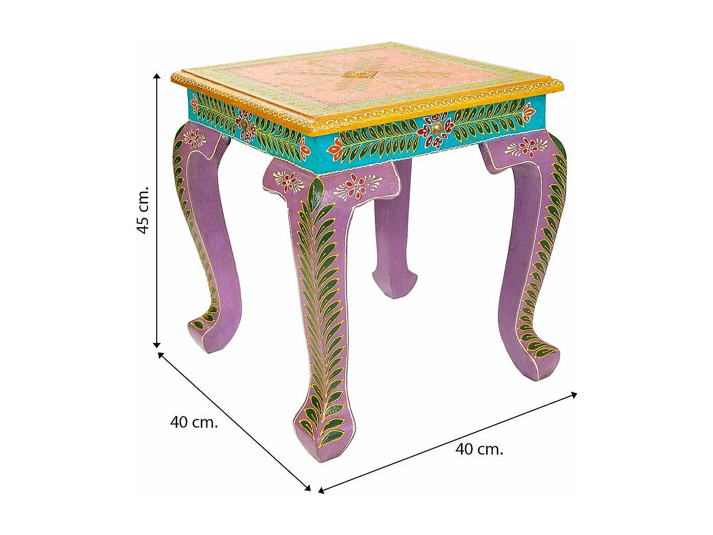 Mesa de centro de madeira marrom 40x40x45