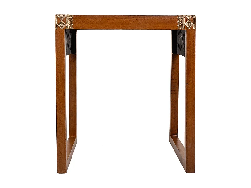 Table en bois et métal marron 42x40x48h