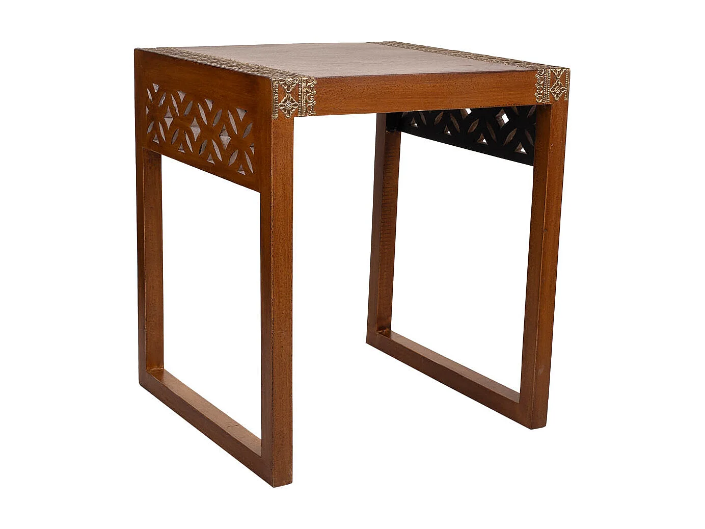 Mesa de madera y metal marrón 42x40x48