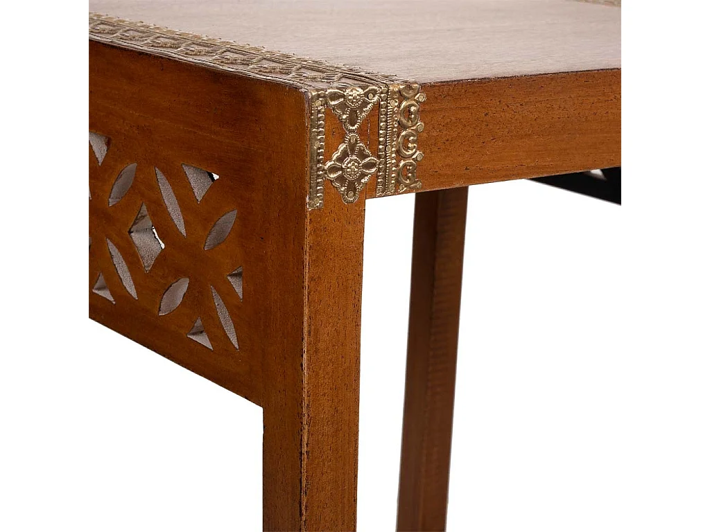 Mesa de madera y metal marrón 42x40x48