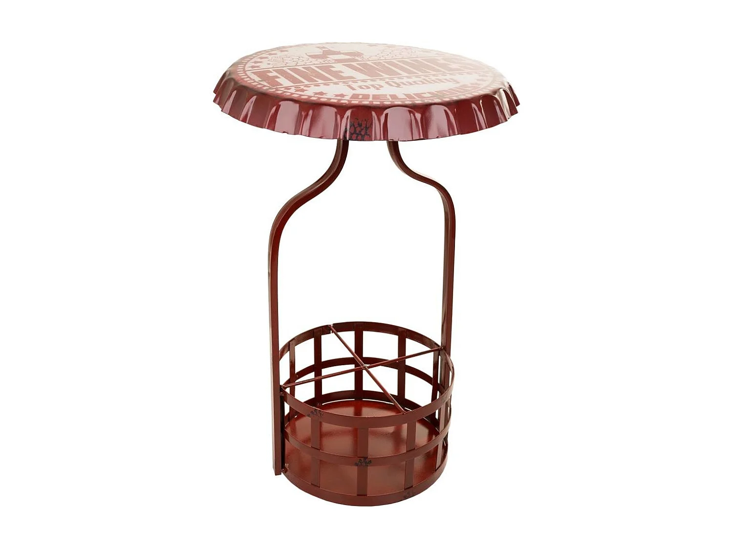 Mesa de vinho em metal vermelho 42x42x60